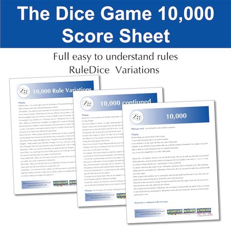 10000 dice game rules|dice game rules printable.